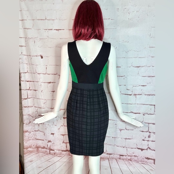 BAILEY 44 Plaid Sheath Cocktail Dress Green and Black Colorblock NWT Size Small - Picture 4 of 16